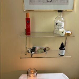 Gold and Glass Wall Shelf